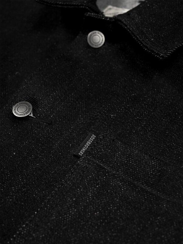 20oz Ghost Black Selvedge Denim Jacket - Image 9