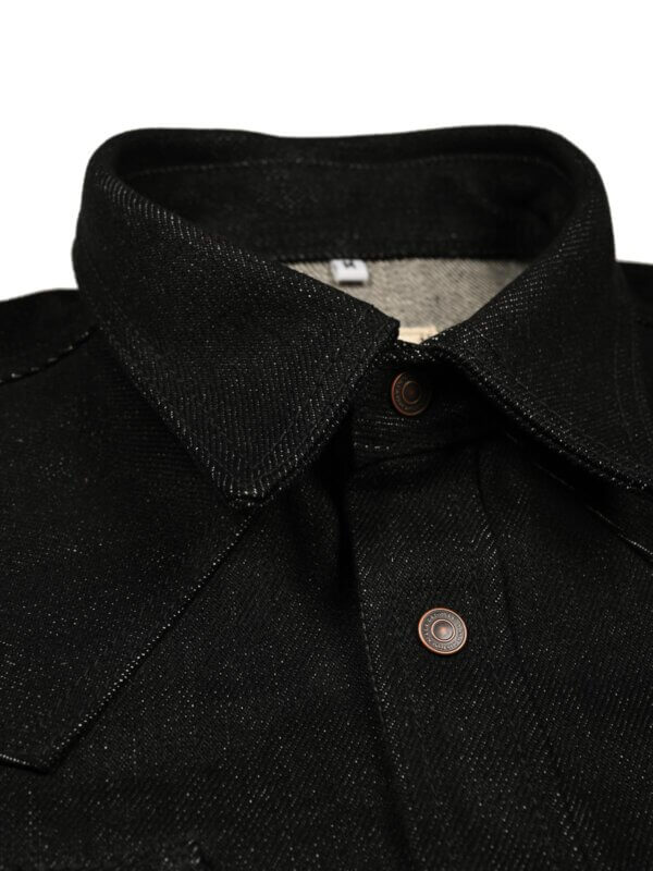 20oz Ghost Black Selvedge Denim Shirt - Image 7