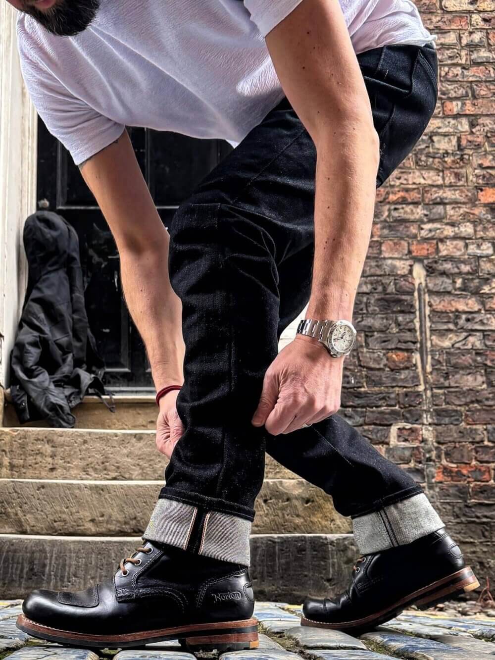 20oz Ghost Black Selvedge Denim Jeans - Image 10