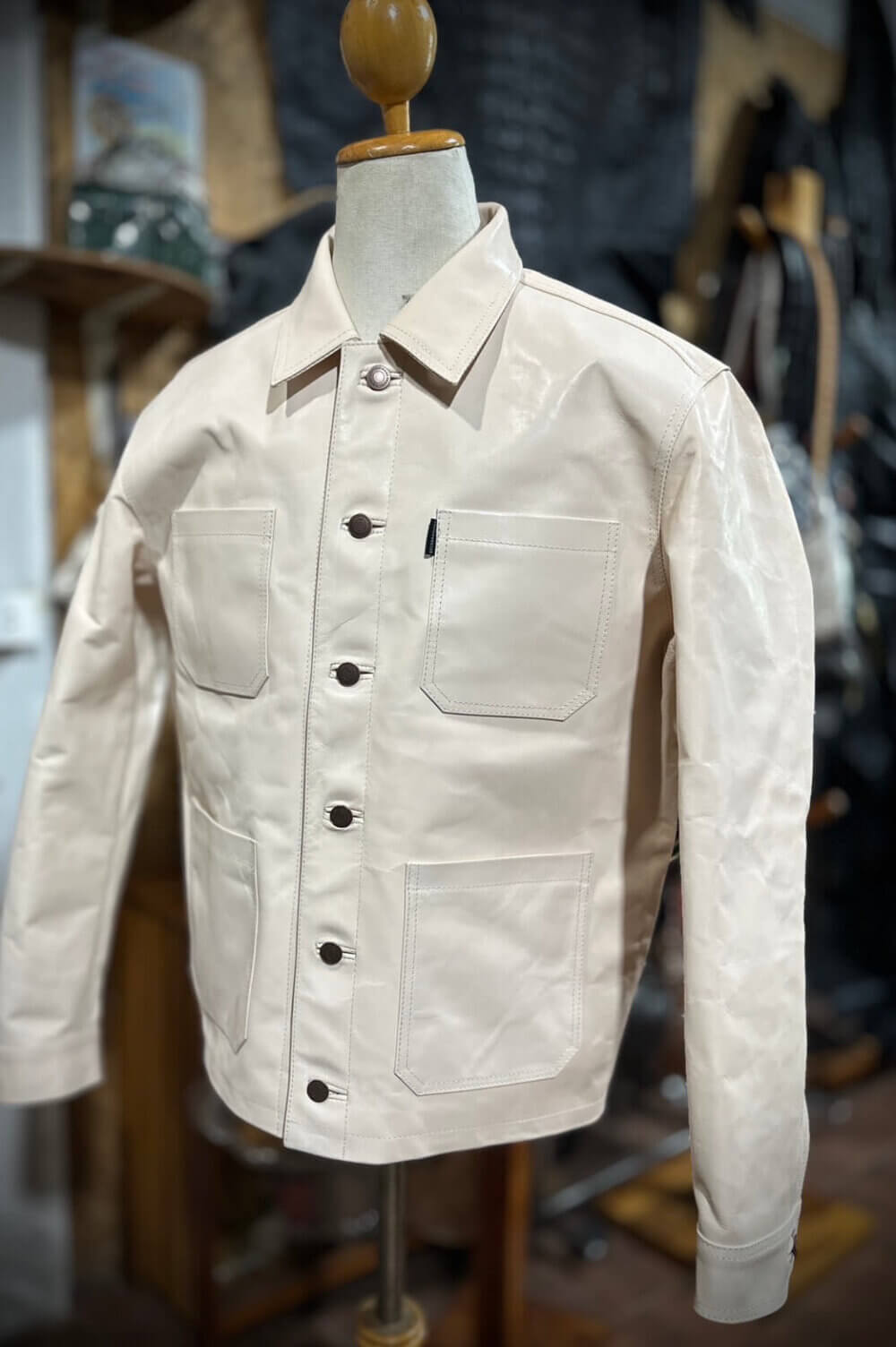 Full Grain Veg Tan Natural Leather - Jacket - Image 3