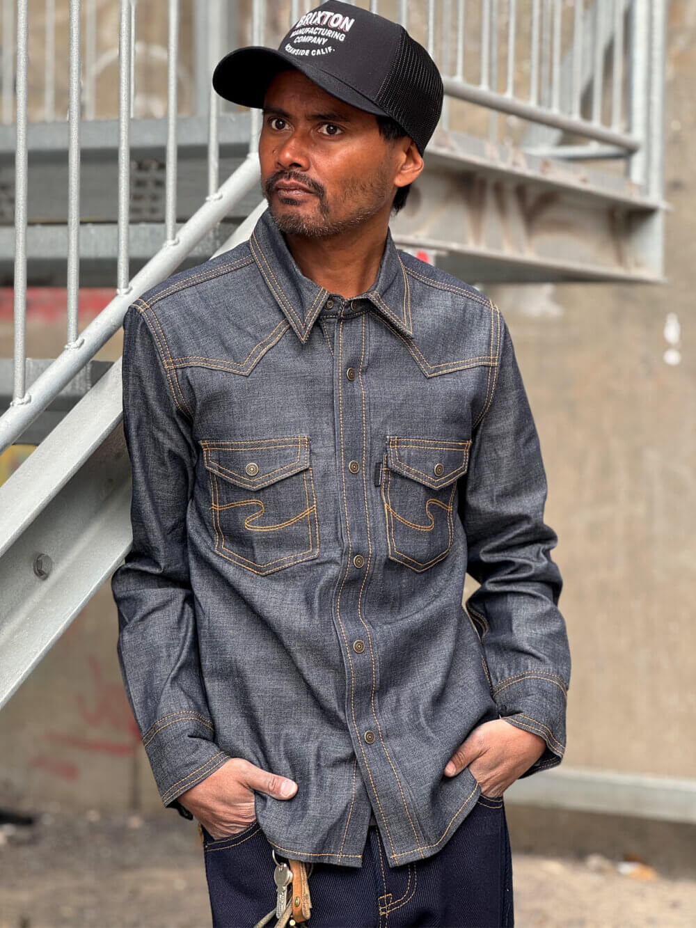 8oz Indigo Breeze Selvedge Denim Shirt - Image 3
