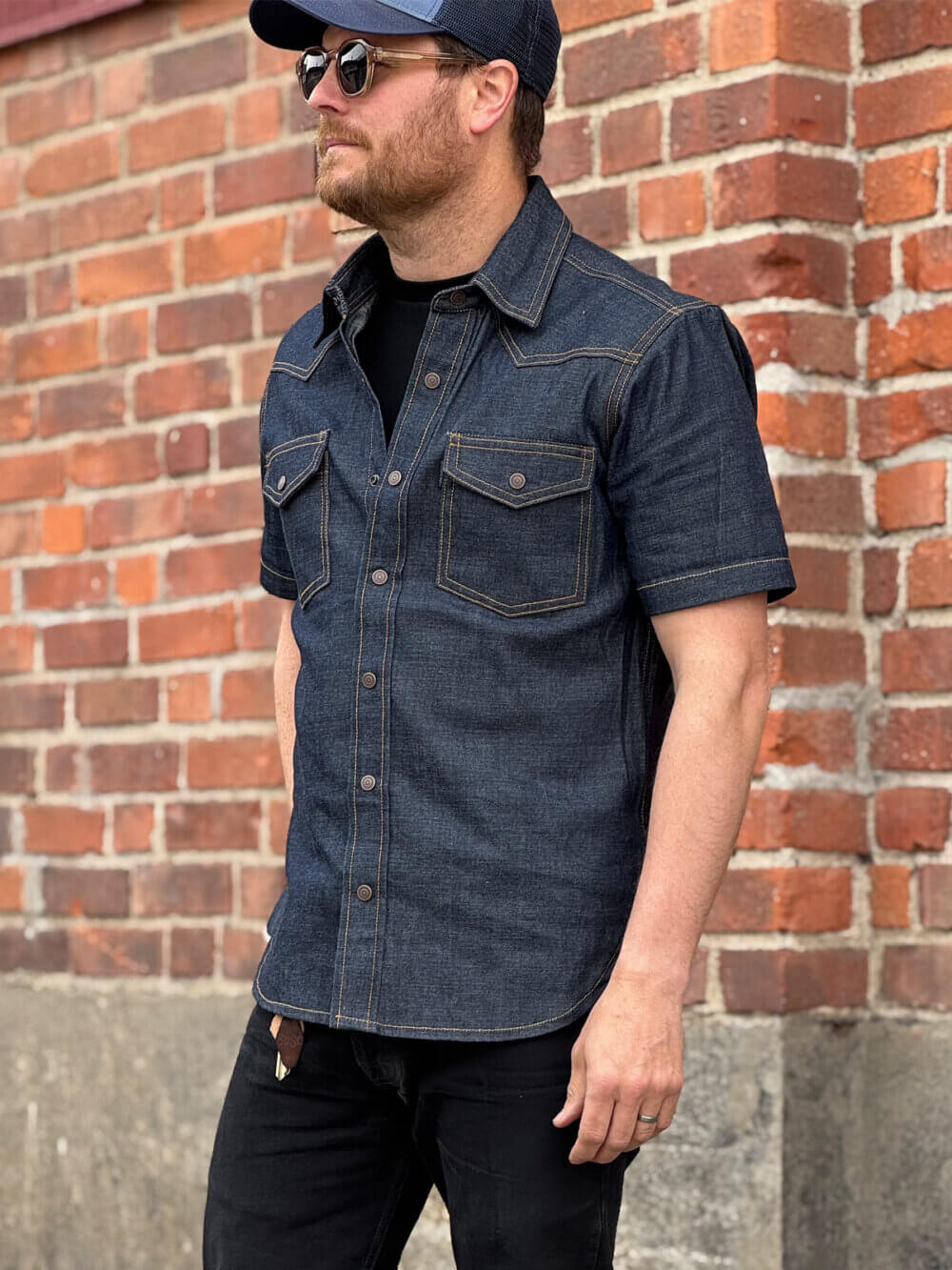 8oz Indigo Breeze Selvedge Denim Shirt - Image 4