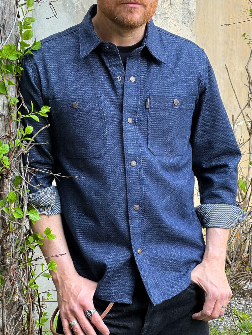 9.5oz Herringbone Denim Shirt - Image 4