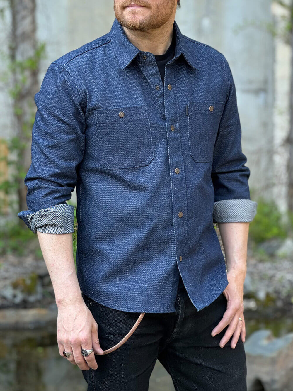 9.5oz Herringbone Denim Shirt - Image 3