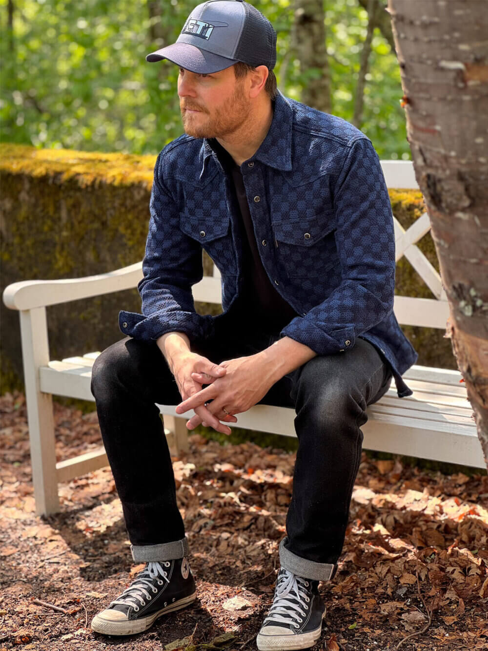 12.5oz Natural Indigo Sashiko Jacquard Shirt - Image 5
