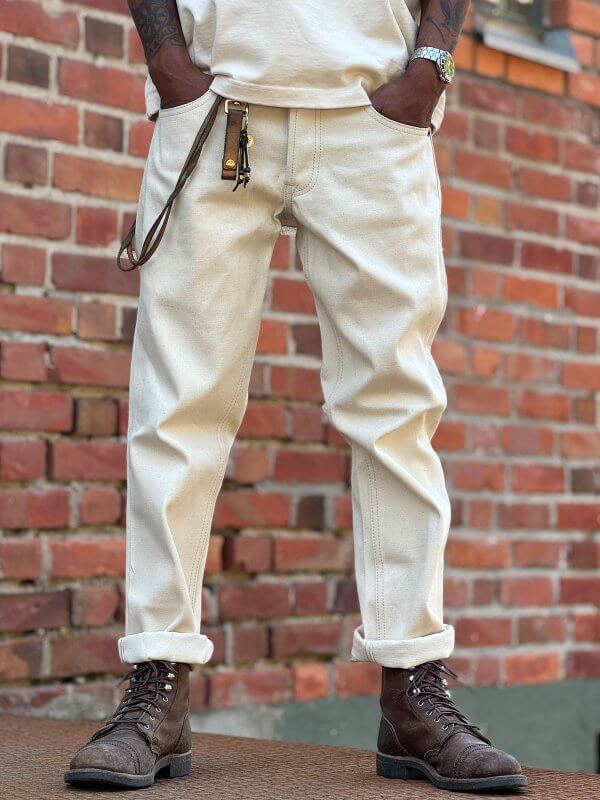 13.5oz Ecru Selvedge Denim Jeans