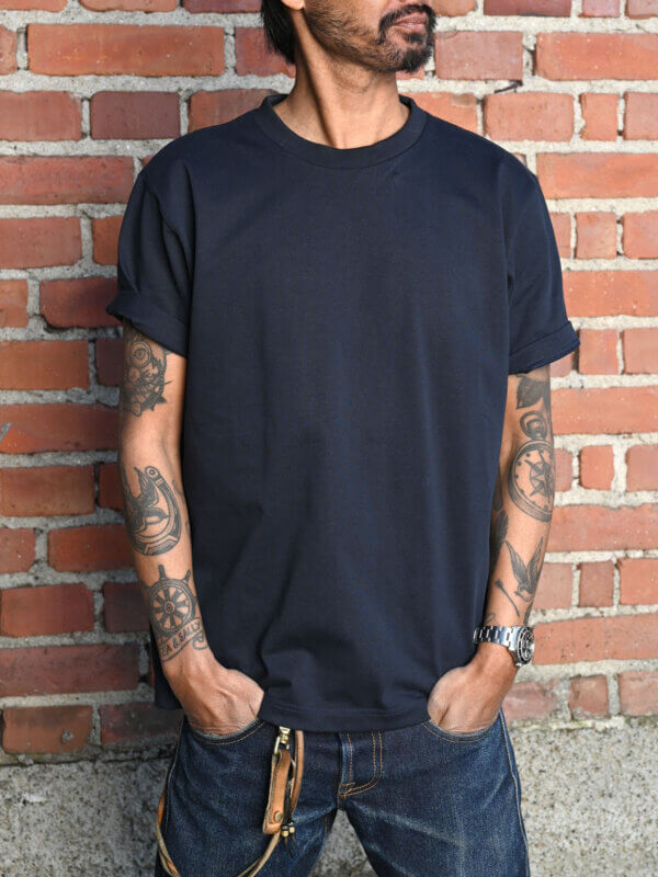 Navy Blue Heavyweight Knit T-Shirt - 11oz