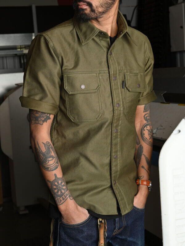 13oz Army Whipcord Short Sleeve Work Shirt