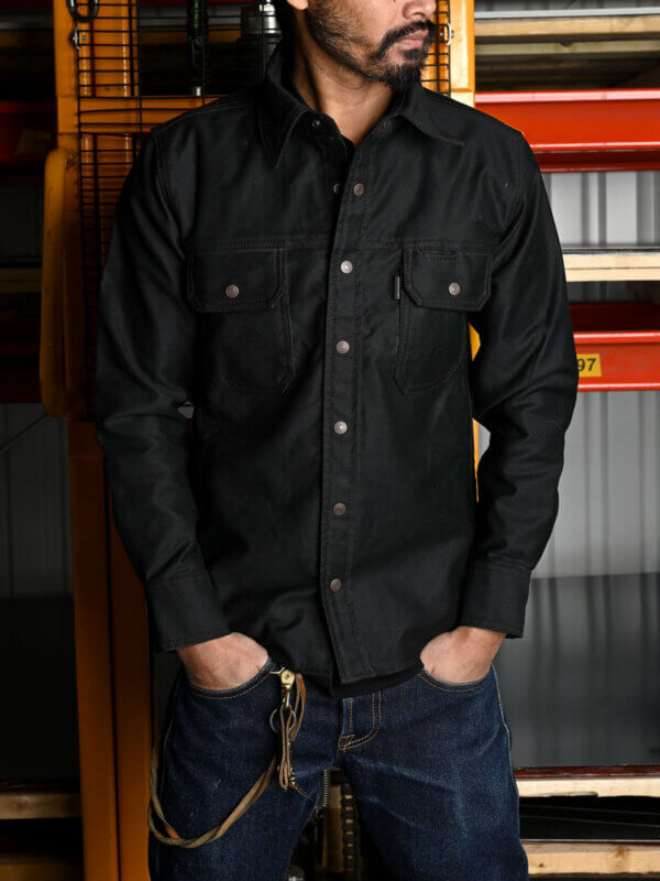 13oz Black Whipcord Work Shirt