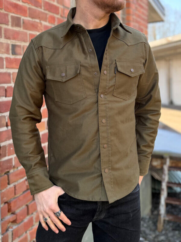 13oz Army Green Whipcord Shirt