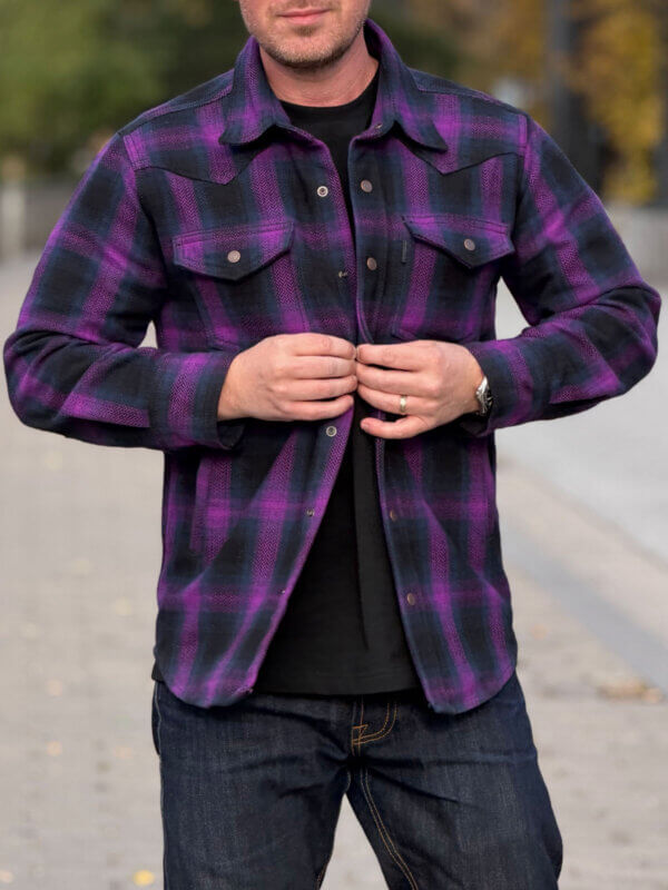 13.5oz Western Shirt Heavyweight Purple Flannel