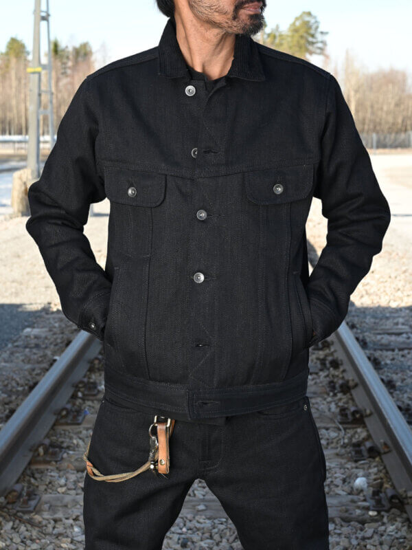 20oz Ghost Double Black Selvedge Jacket