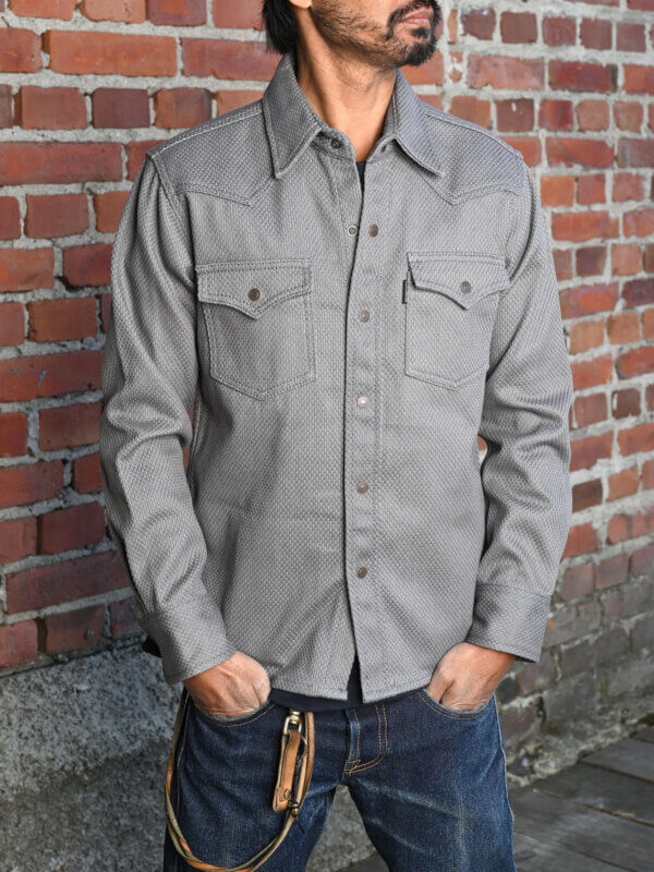 12oz Grey Sashiko Shirt