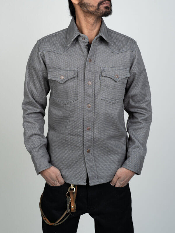 12oz Grey Sashiko Shirt